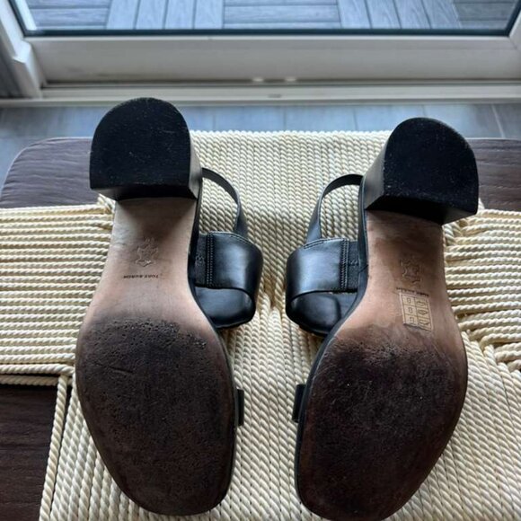 Tory Burch Miller Heel Sandal – Black / Gold Logo – Size 9 - Picture 6 of 6